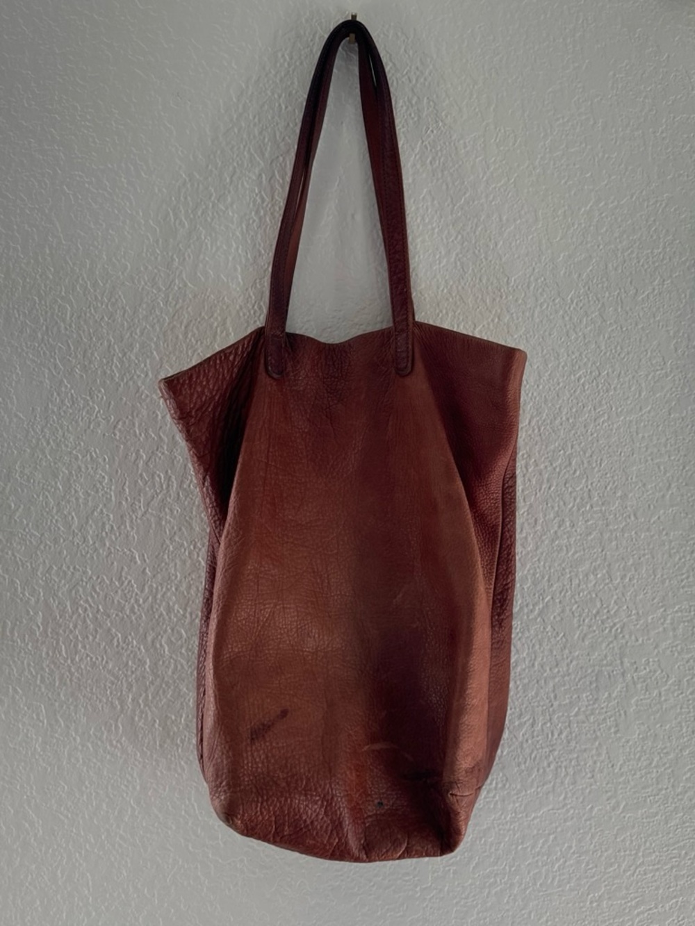BAGGU vintage Classic Brown Leather Tote Bag - Everyday Carry